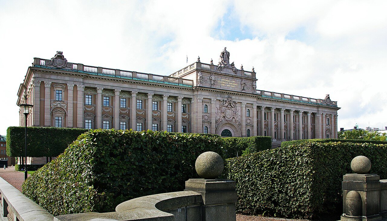 Riksdagshuset, the Swedish parliament building on Helgeandsholmen in Stockholm